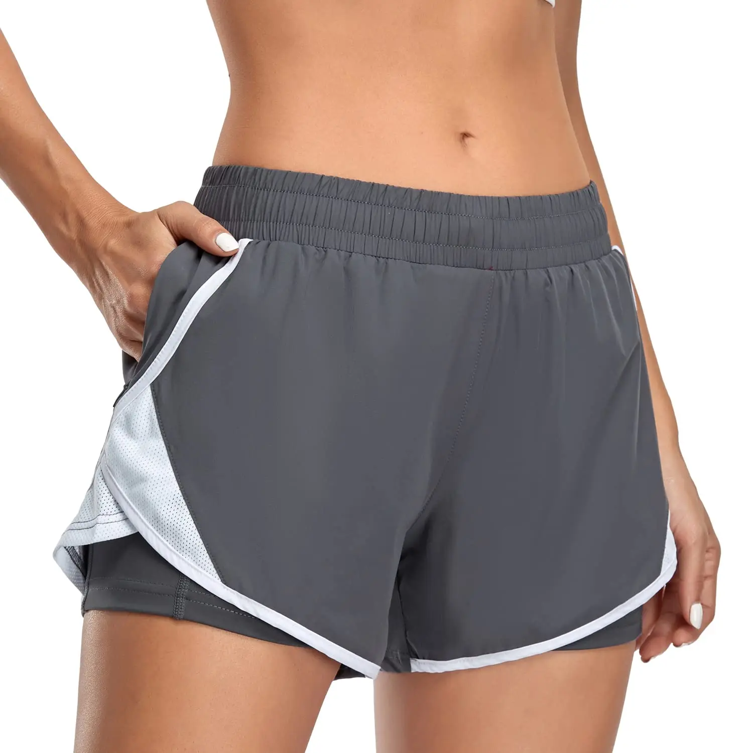 High Quality Women Sport Workout Shorts Athletic Shorts High Waist