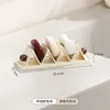 Telescopic soap dish tray (walnut wood, milky white)