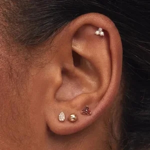 Factory Customized Body Piercings Nose Rings & Earrings Labret F136 Titanium Zircon Stone Body Jewelry Unisex