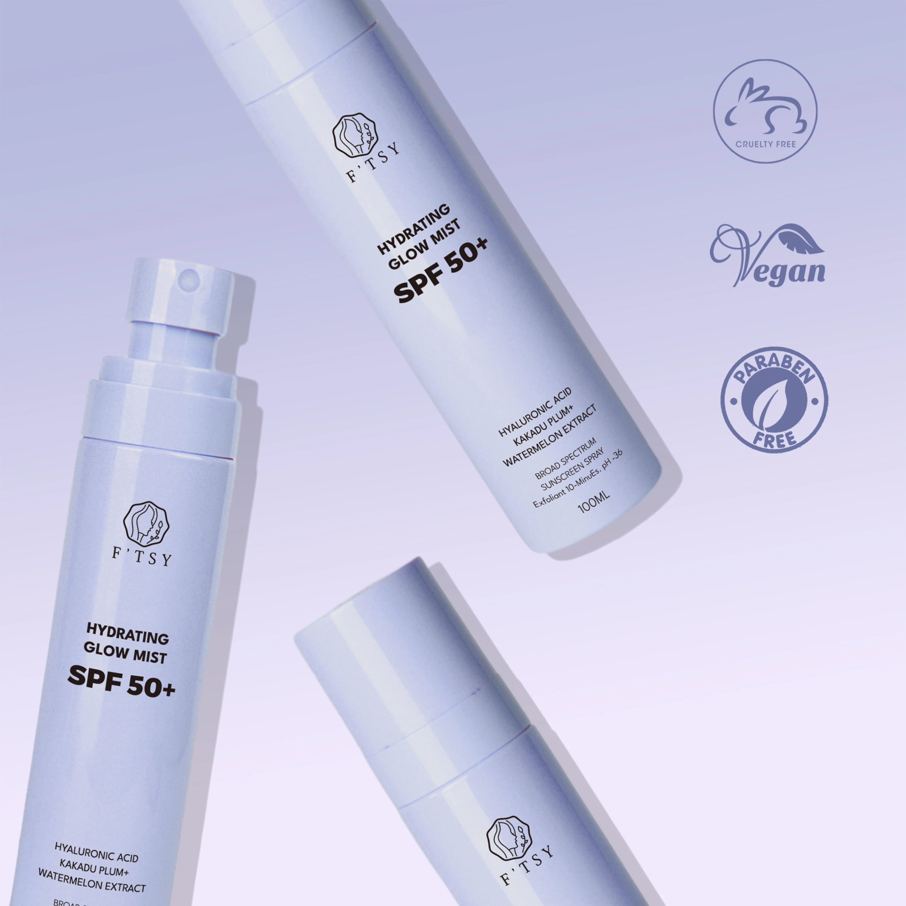 Custom High Quality Hydrating Sunscreen Face Mist Spray Organic Vegan