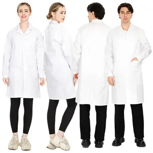 Wholesale Custom Long Sleeve Medical White Lab Coat Hospital Doctors Uniforms Lab Coats with Pockets