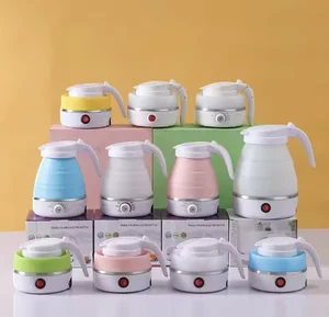 High Quality 600ML Travel Outdoor Folding Food Grade Silicone Electric Kettles Foldable Portable Kettle for Boiling Water