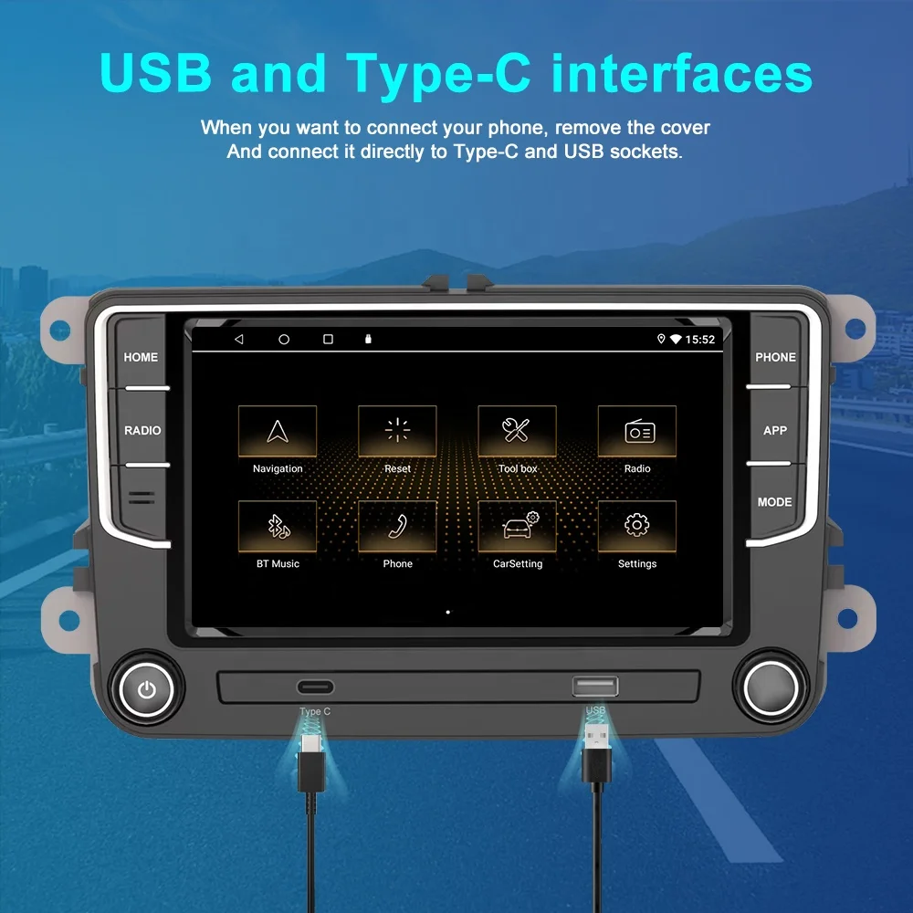 Jmance Factory 7 Inch QLED Screen for Volkswagen 2+32GB 2+64GB BT 5.4 Wired Wireless Android Auto Carplay 2Din Car DVD Player