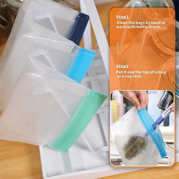 Food Grade Peva Bpa Free Reusable Self Seal Leakproof Picnic