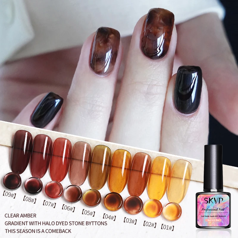 RTS 8ML Semi Permanent Dull Color Gel Polish Translucent Manicuring UV LED Crystal Soak Off Jelly UV Gel Nail Polish