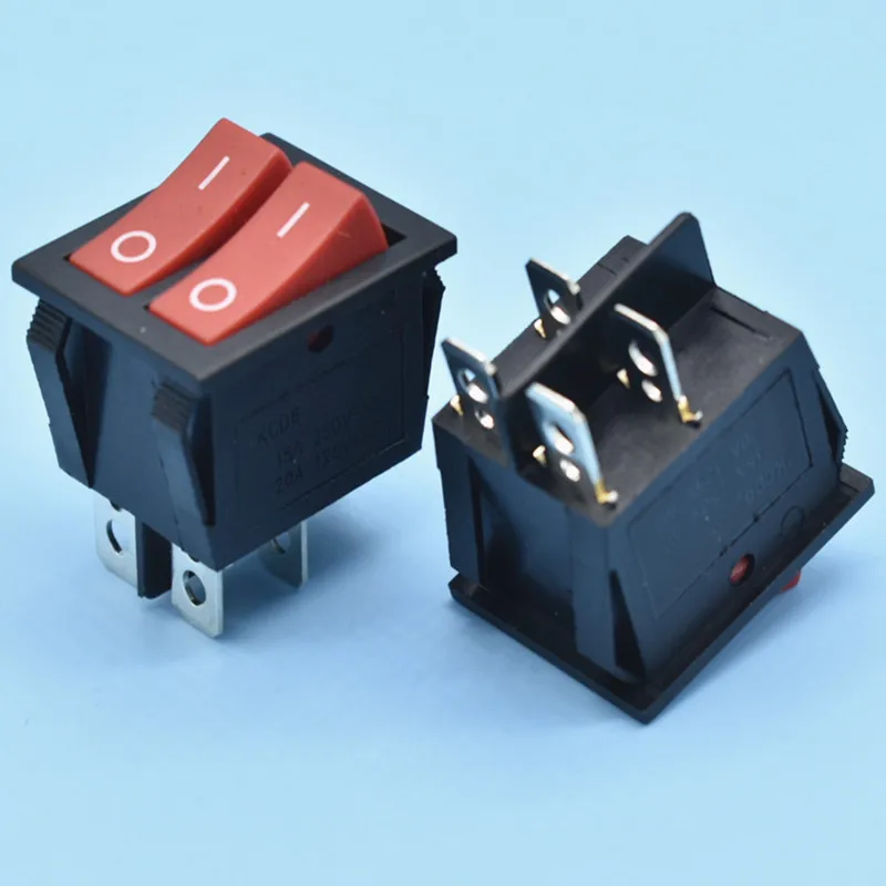 トランス 250VA 5個セット Max 16A 250V T85 1E4 DPST 6 Pins KCD6 White 2 Pole Switch