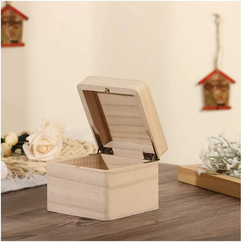 CASSETTIERA IN LEGNO E Pelle Con Coperchio E Serratura, Scatola