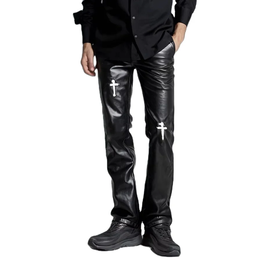 【送料&関税込】ChloAC Leather Trousers Soft Black Leather Cargo Pants - Casual & Durable Style