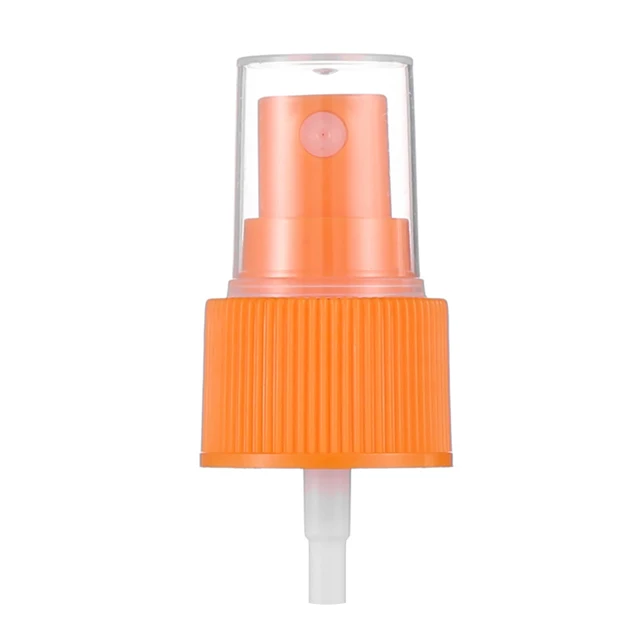 24 410 24mm plastic medical spray pump spray caps transparent orange ribbed closure fine mist sprayer