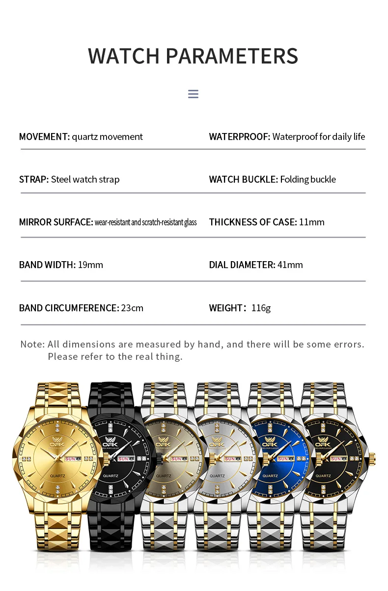 Luxury Men's Quartz Watch OPK 8151 - Waterproof Stainless Steel