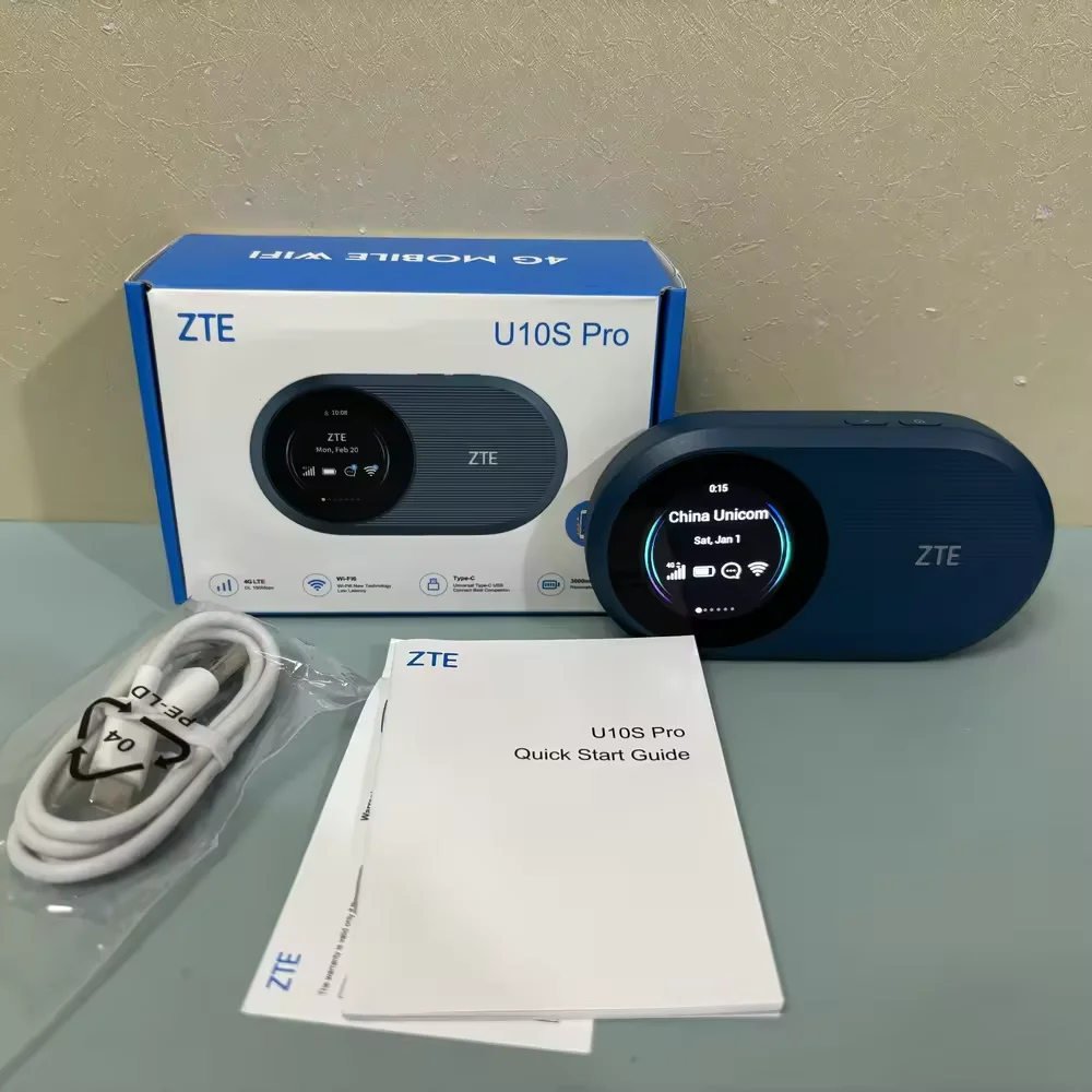 ZTE U10S Pro Blue - Routeur Mobile Wi-Fi 6 4G LTE Portable Débloqué 3000mAh