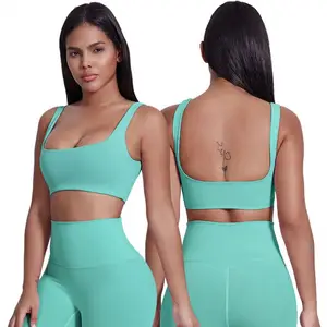 Custom Sports Top Running Gym Wear Active Bra Nylon Spandex Yoga Bra High Support Sports Bra for Women