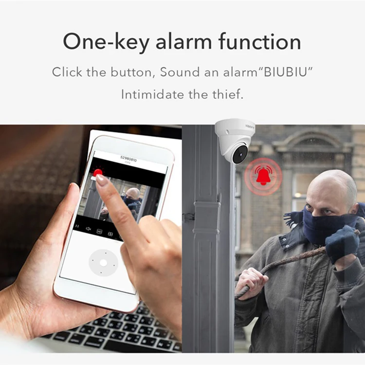 V380 Smart Home Security System 5mp Remote Control Dome Ptz One-Key Alarm Function Two-Way Intercom Wall Mount Cctv Ip Camera