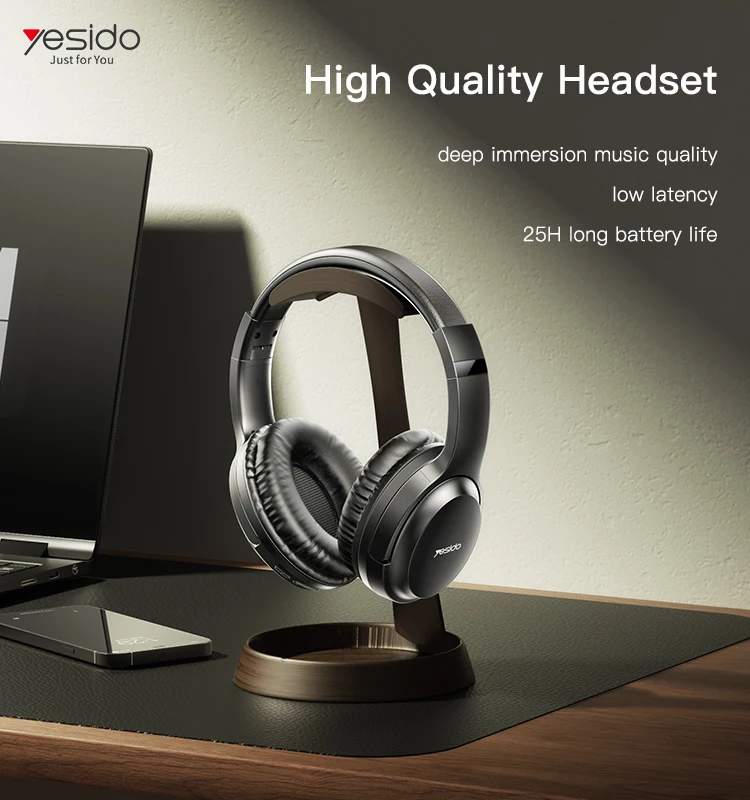 Yesido In Stock Scalable Foldable Over-Ear Headphones Wireless Blue Tooth Headset