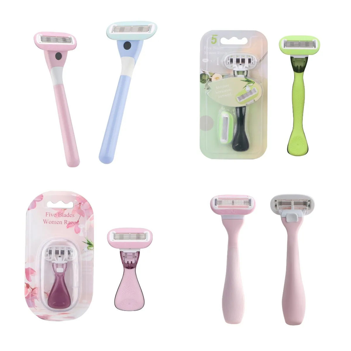 Five Blades Women's razor System, Super Quality Metal + Plastic Handle ...