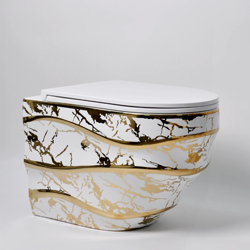 Creation Trend Modern Style Wall Mounted Gold Ceramic Wall Hung Wc Toilet For Customized Buy