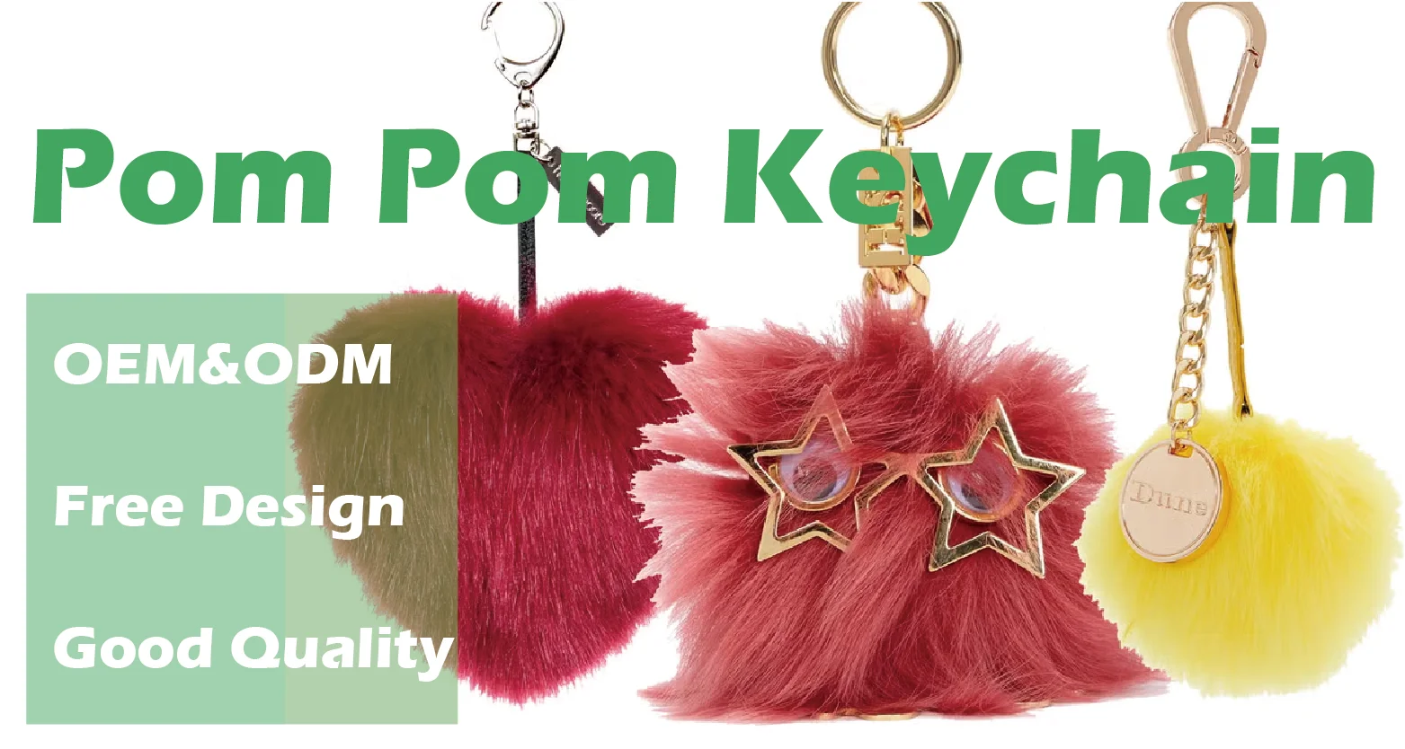 Factory Direct Sale Free Design Promotional Gift Custom Faux Fur Ball Keychain Pom Pom Keychain