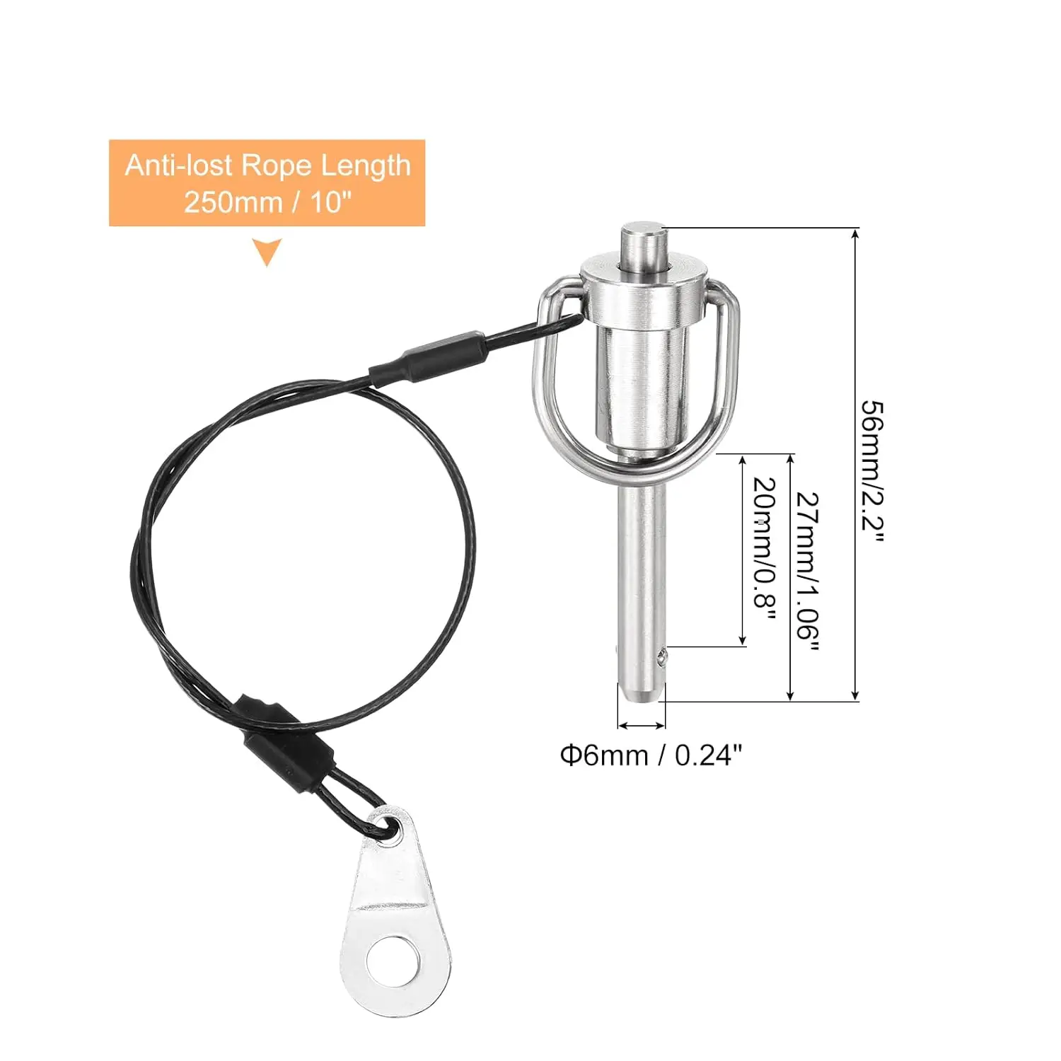 High Precision Ball Head Locking Quick Release Pin Durable Stainless Steel for General Industry