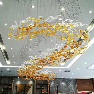Custom Project Banquet Shopping Mall Glass Chandelier Pendant Light Modern Luxury for Hotel Lobby