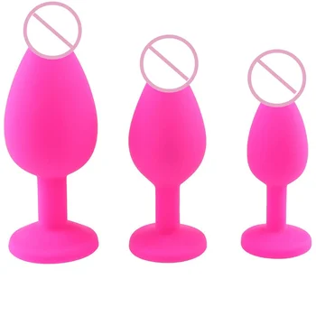 Combination soft anal docking plug set stimulator for male and female anal sex toys