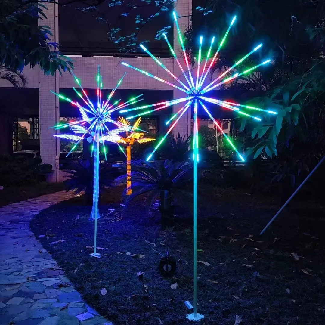 Customization LED Firework Light Waterproof IP65 Outdoor Landscape Dynamic Animate Effect Garden Street Backyard Decoration