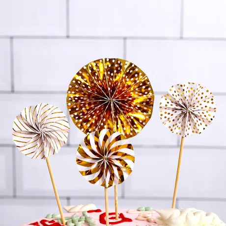 Gateau Inserer Carte Or Et Argent Ventilateur Pliant Soleil Fleur Fan De Papier Fleur Decoration De Gateau D Anniversaire Carte D Insertion 4 Pieces Ensemble Buy Plug In Origami Plug In Fleur De Soleil Plug In Fleur De