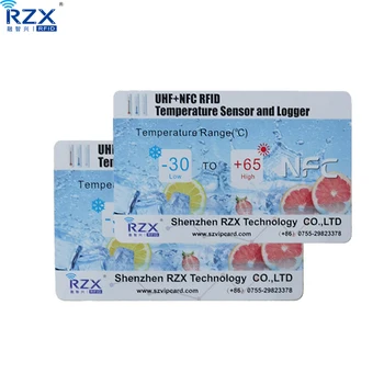 ISO14443A+ISO 18000-6C RFID temperature tag RZX-DT160 UHF+NFC temperature data logger cold chine temperature indicator label