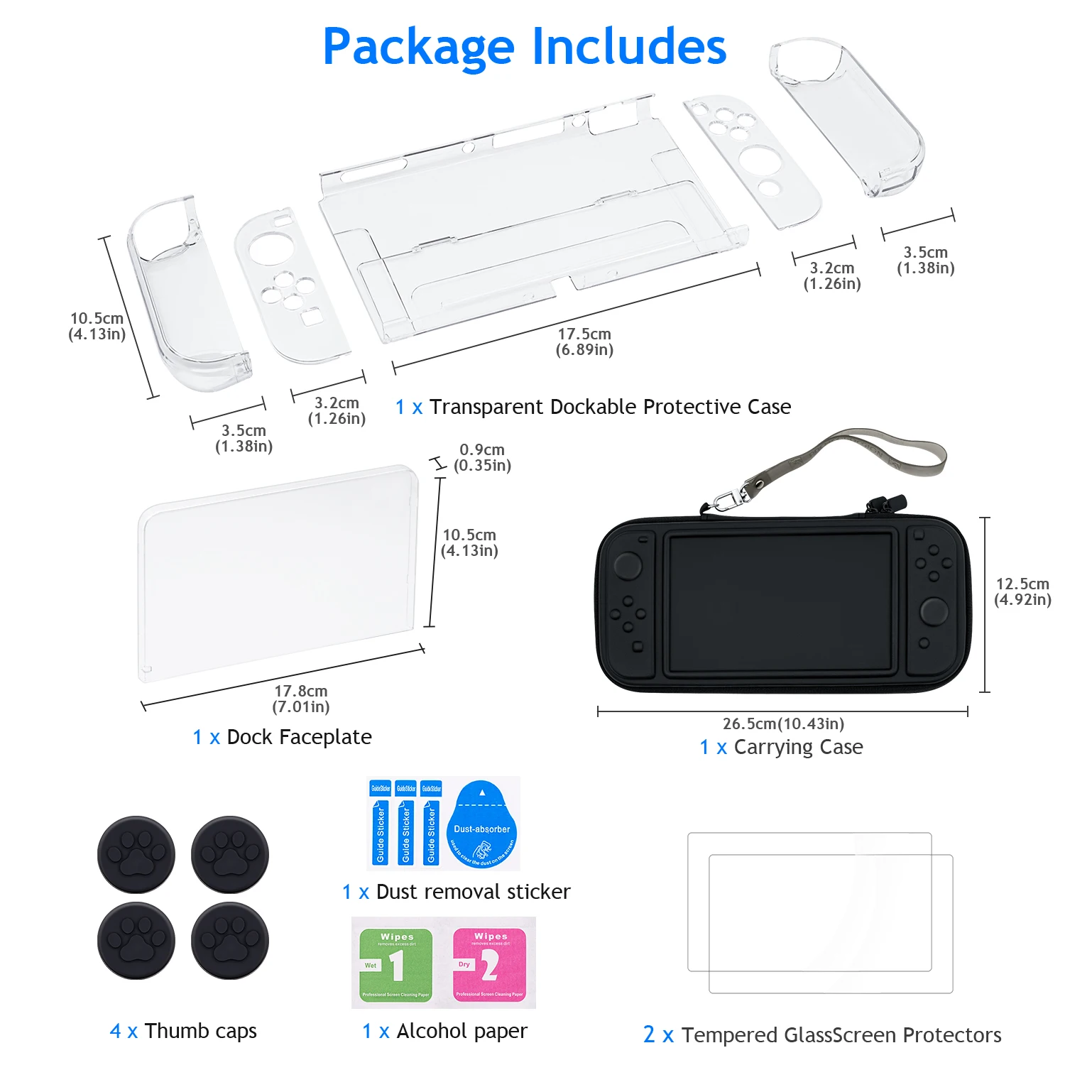 Nintendo Switch OLED Storage Bag 5 in 1 - Hard Crystal Case