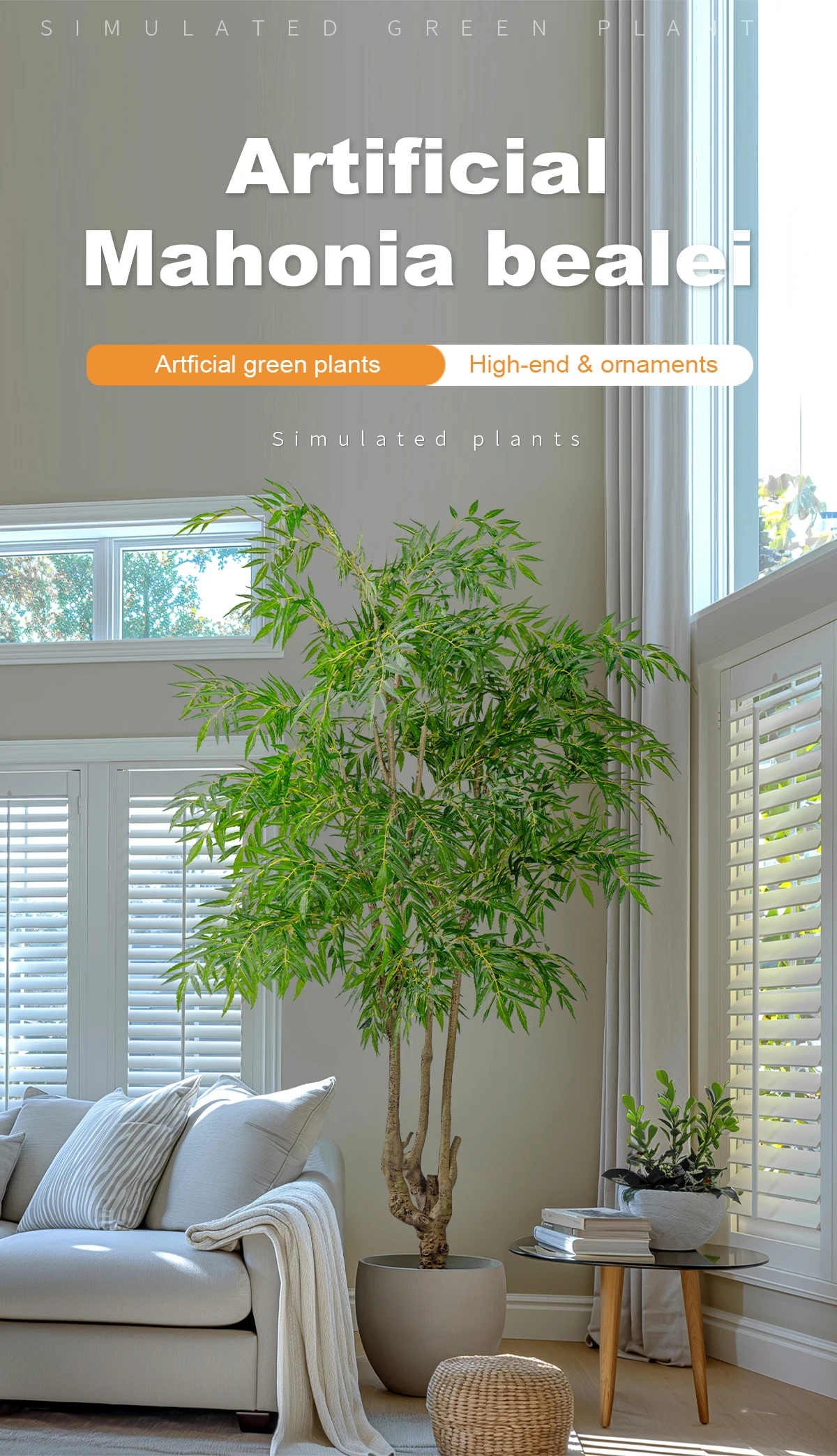 Factory Wholesale Artificial Plants Multi-sizes Home Office Decor Tall Real Touch Faked Plant in Pot Realistic Artificial Trees details