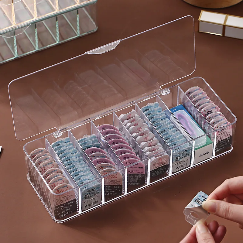 Large-capacity Daily Disposable Multi-package Dustproof Contact Lens Storage Box Organized by Transparent Cover