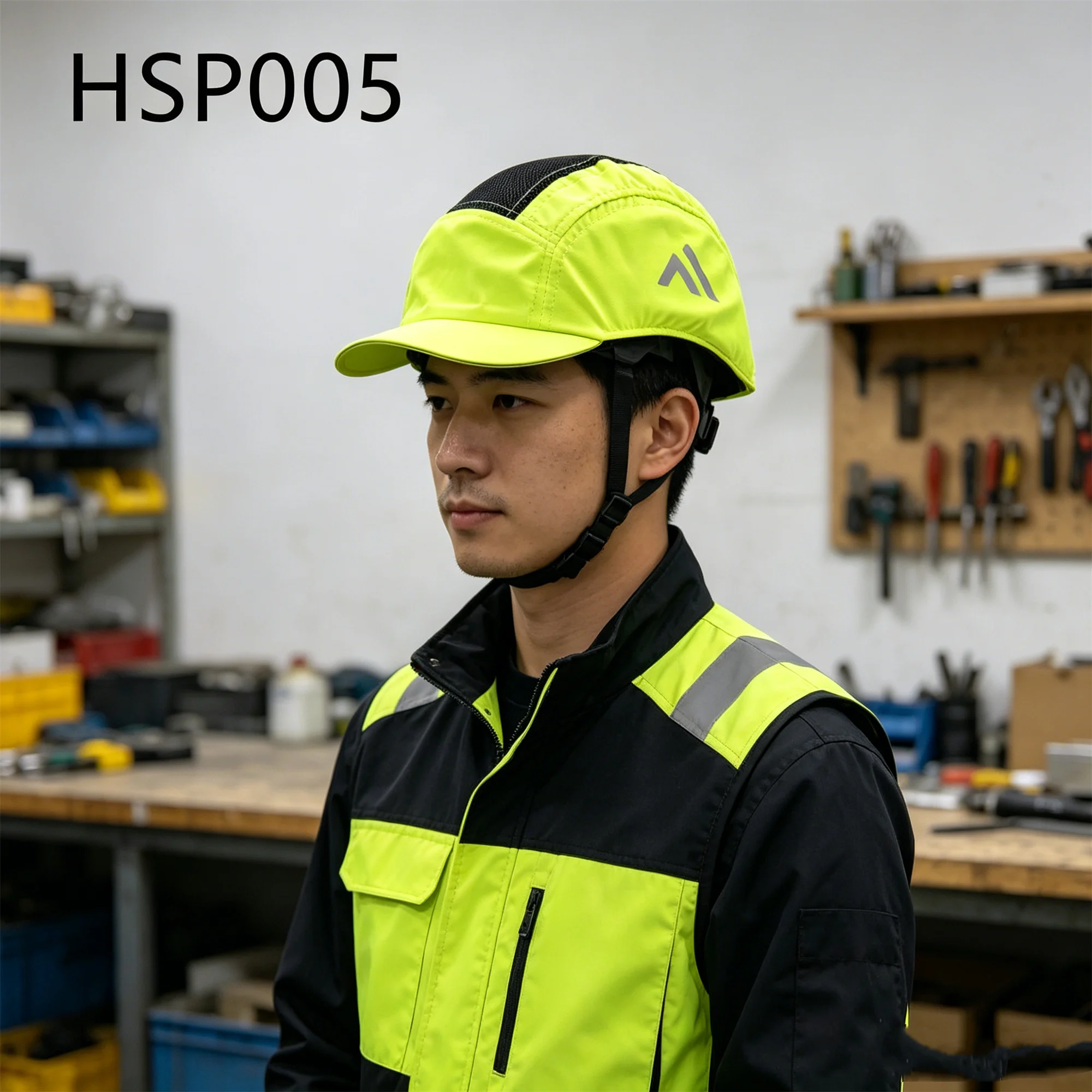 HY,garage Work Deformation Resistant ABS Bump Caps Upgraded Design High-Visibility Fluorescent Yellow Work Helmets HSP005