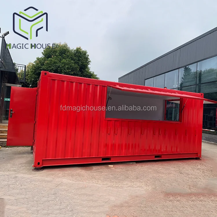 Shipping 20ft Knock Down Expandable Container Snack Locking bar House