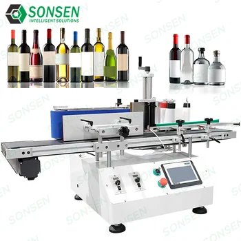 Desktop Labeling Machine for Plastic Bottles and Glass Jars Perfect for Small Business Packaging Needs