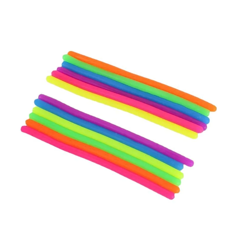 Fun Calming Relaxing Magic Soft Flexible TPR Rubber String Noodles Sensory Fidget Toy for Children Novelty & Gag Product
