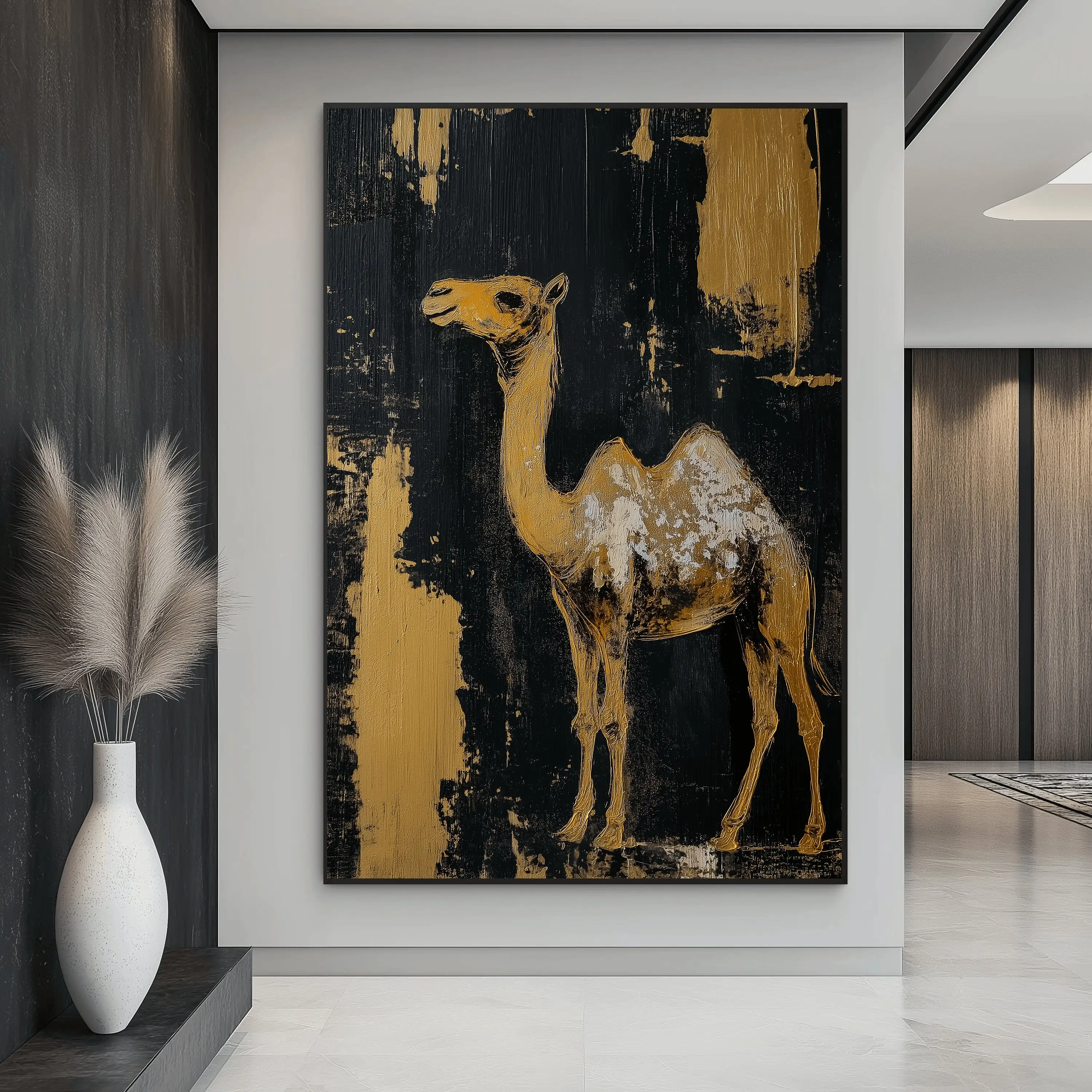 Abstract Camel Modern Art Framed Posters and Prints Canvas Wall Art Camel Animal Painting Pictures