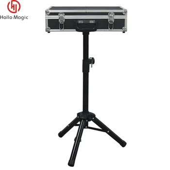 Magician Carrying Case Magic Table Tricks Gimmick Magician Suitcase with Aluminum Tripod  2020 new arrival   - Black