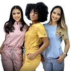 Medical ZX Custom Women Nursing Suit Doctor Beautician Hospital Stretchy Nurse Medical Scrubs Uniform Set