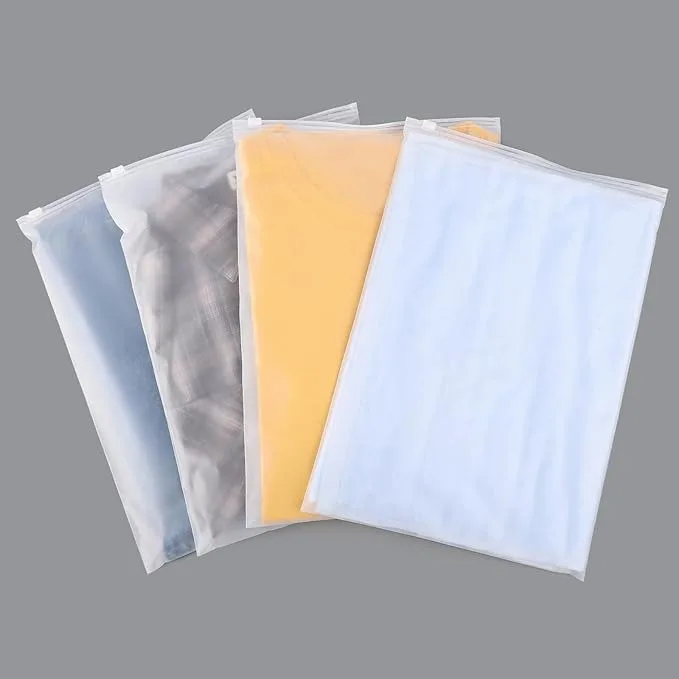 Eco-friendly Custom Printed Biodegradable Frosted zipper bag For Clothes Packaging plastic zipper bag