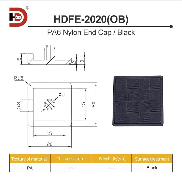 PA6 Nylon Aluminum Profile European Standard End Cap Cover Plate 20/3060/4080/45/60/80 Aluminum End Cap details