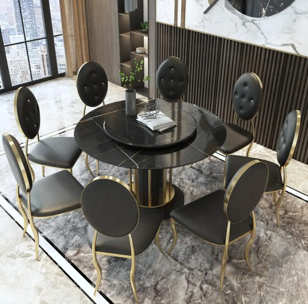 Marble White Dining Table Set Modern Luxury