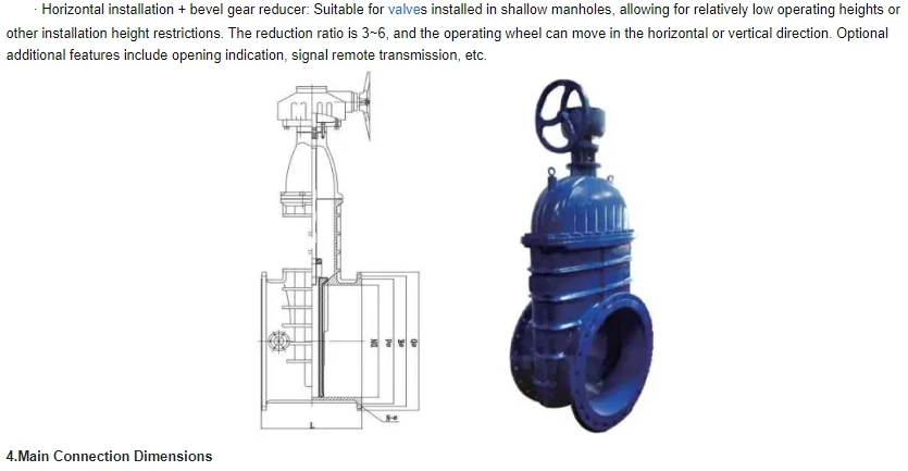 10 Inch DI Resilient Wedge Rising Stem Gate Valve with Long Extension Spindle Electric Power General Application Water Gas Media details