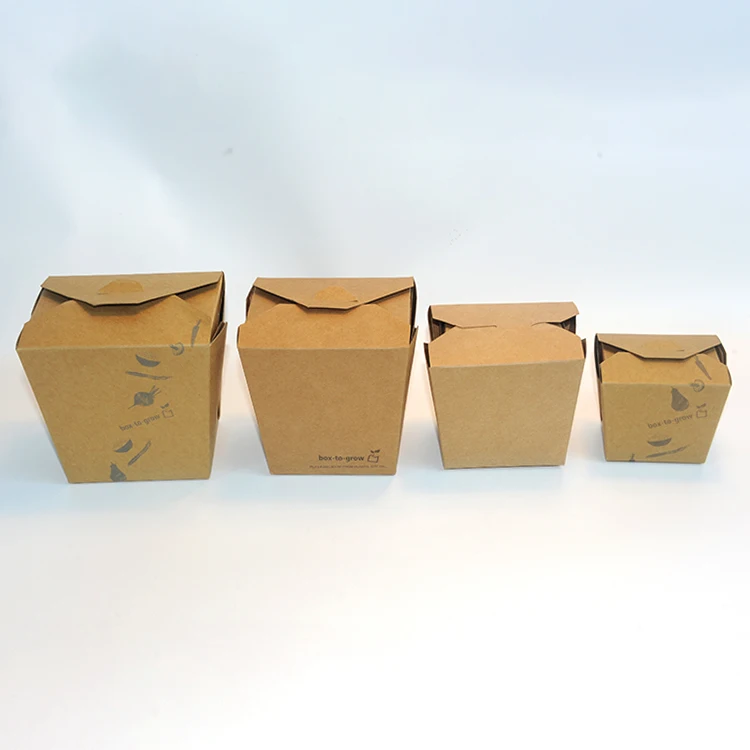 Alibaba.com: Custom printed disposable kraft paper square noodle box ...