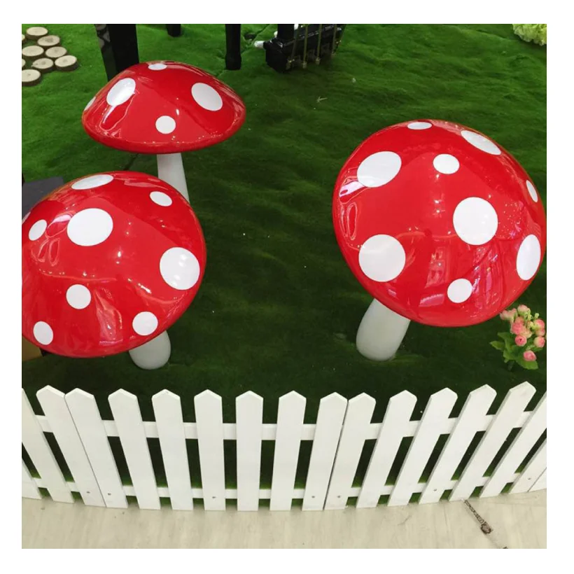 Fiberglass Mushroom Sculpture Decorations Indoor Artificial Plant