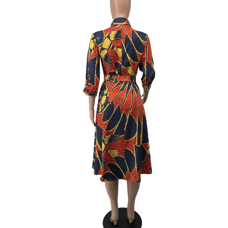 Various African Fancy Kitenge Printed Pattern Dress Midi Women Ladies Casual African Dresses