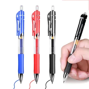 Factory Wholesale 0.5mm Signature Pen Large Capacity Ballpoint Pen Bullet Head Available Black Blue Red Office Supplies Plastic