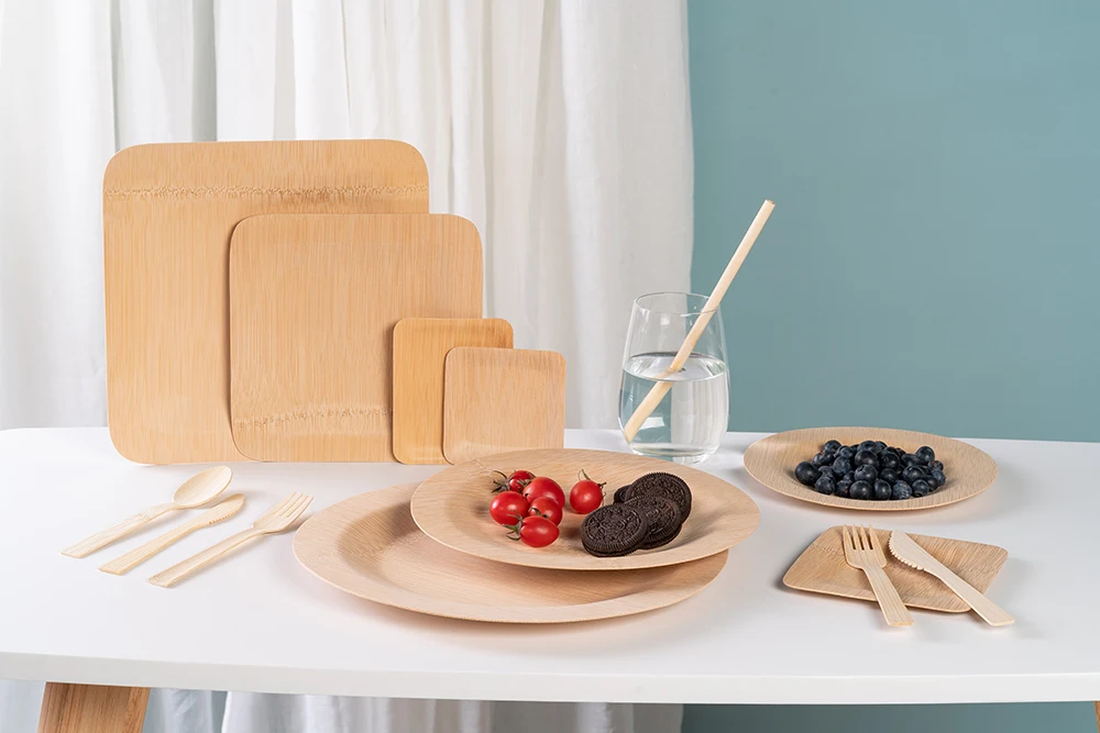 Premium Quality Bamboo Cutlery Set For Traveling Camping Wedding