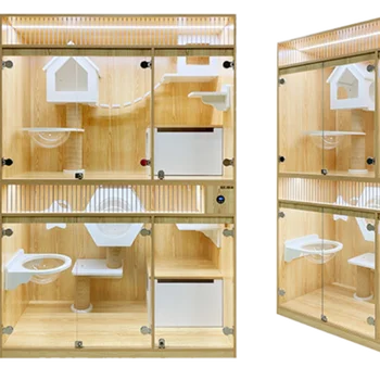 Custom Modern Indoor Dog Cat Furniture House Handmade Carriers Small Animal Cabinet Houses Pet Cages