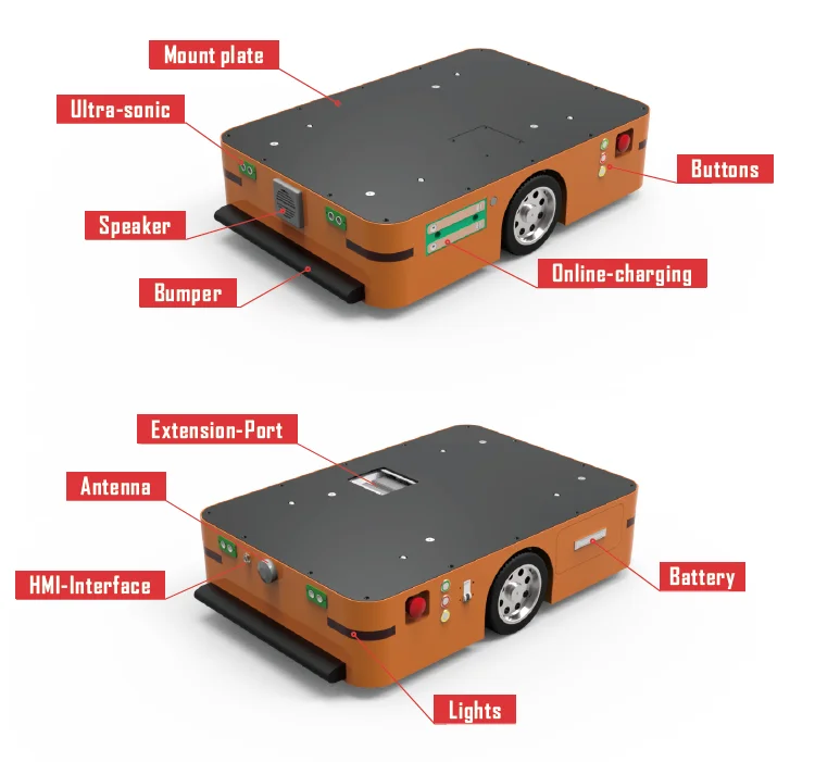 Agv Bot Automated Guided Vehicle AGV Small Fast Industrial Robot Chassis with ...