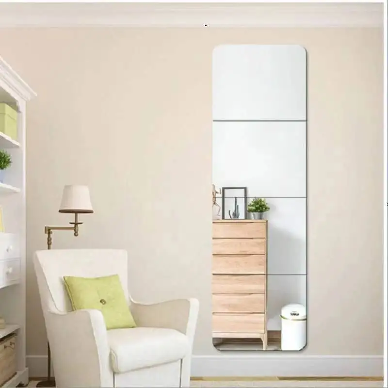 Wholesale Decorative Acrylic Glass Mirrors Living Room Antique Tiles Self Adhesive Mirror Stickers Wall Antique Mirror