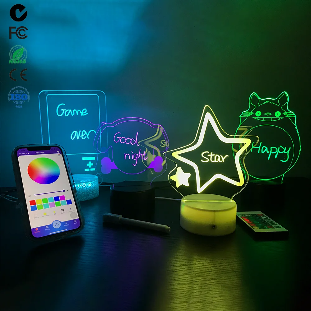 Rgb Led Lamp Bases For 3d Led Night Light Acrylic Black 3d Led Lamp